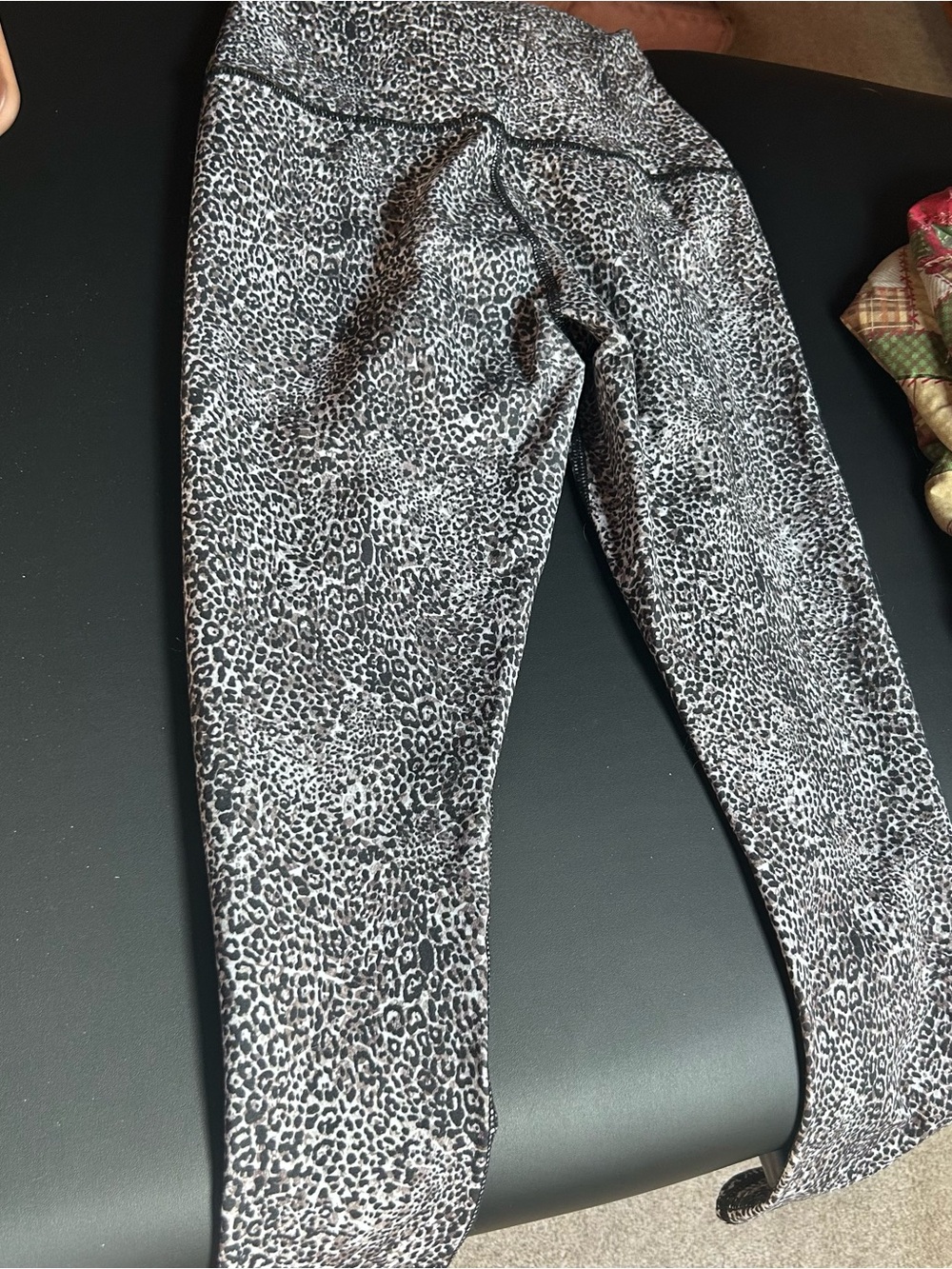 Kids Leopard Print Active Leggings - Black Gray